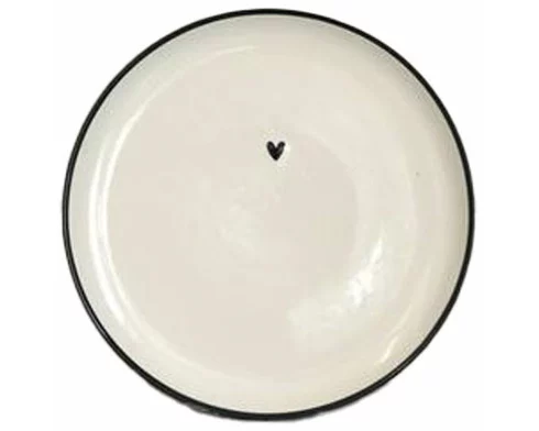 Schneider Korbwaren Frühstücks-Teller Ø 19.5 cm mit schwarzem Herz