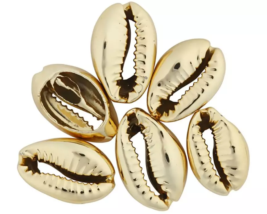 Creativ Company Perlen Muscheln, 20 mm, gold, 6 Stk.