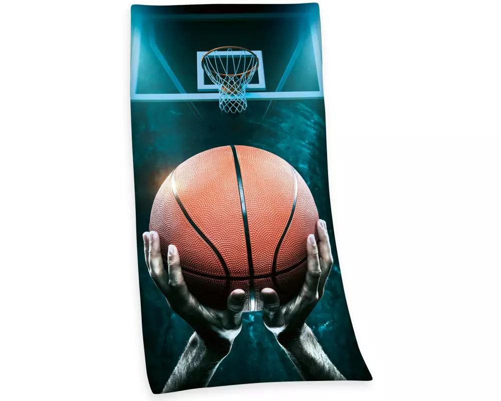 Herding Duschtuch Basketball 75 x 150 cm, Blau/Schwarz/Orange