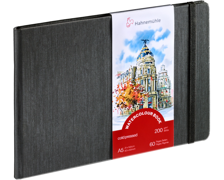 HAHNEMÜHLE Aquarellbuch A5 quer 10628811 weiss, 200g 30 Blatt