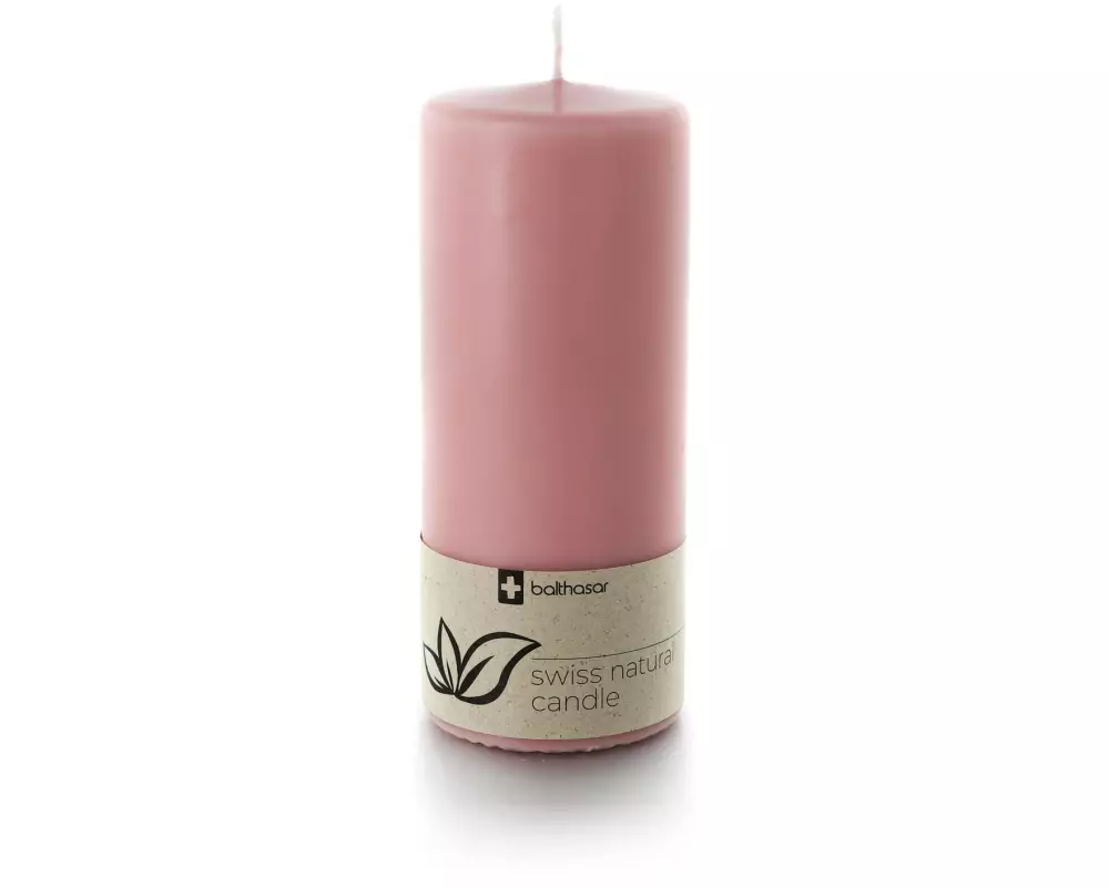balthasar Zylinderkerze Swiss Natural Candle 19 x 8 cm Rosa