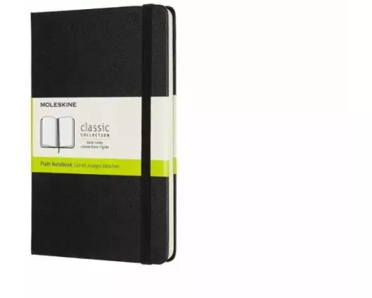 Moleskine Notebook Medium, Plain, Hard Cover, Black