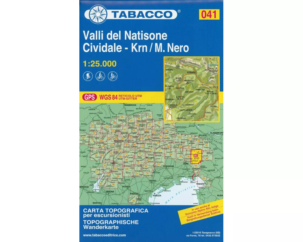 Tabacco Wandern 1 : 25 000 Valli del Natisone