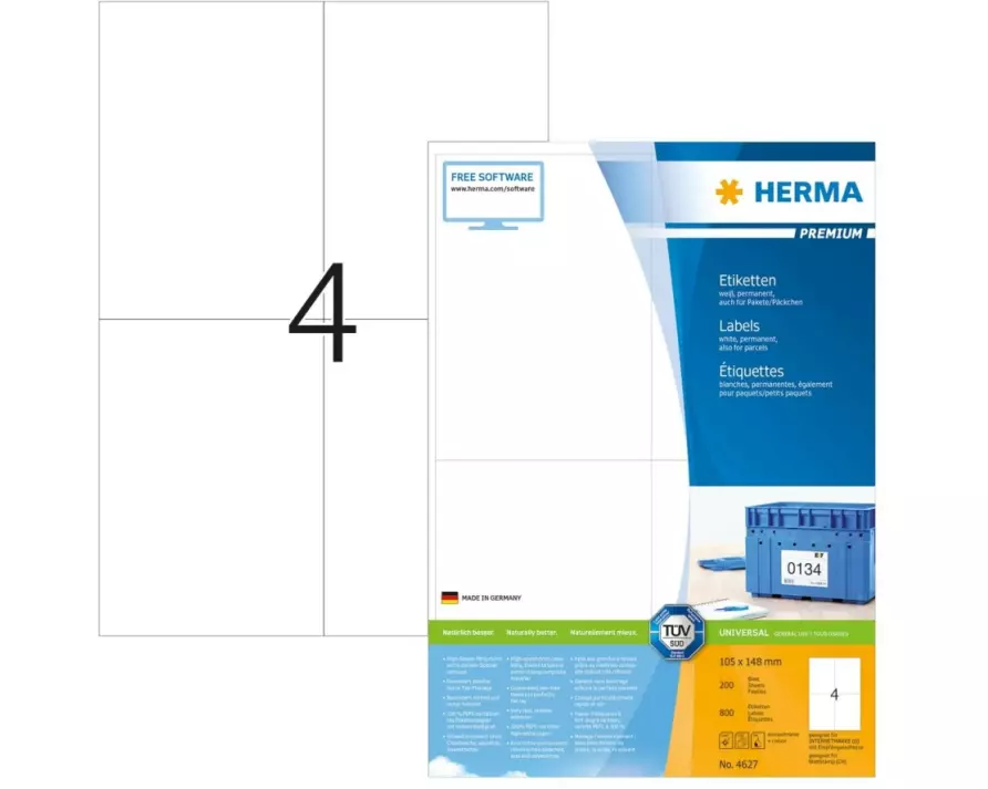 HERMA Universal-Etiketten Premium, 10.5 x 14.8 cm, 800 Etiketten