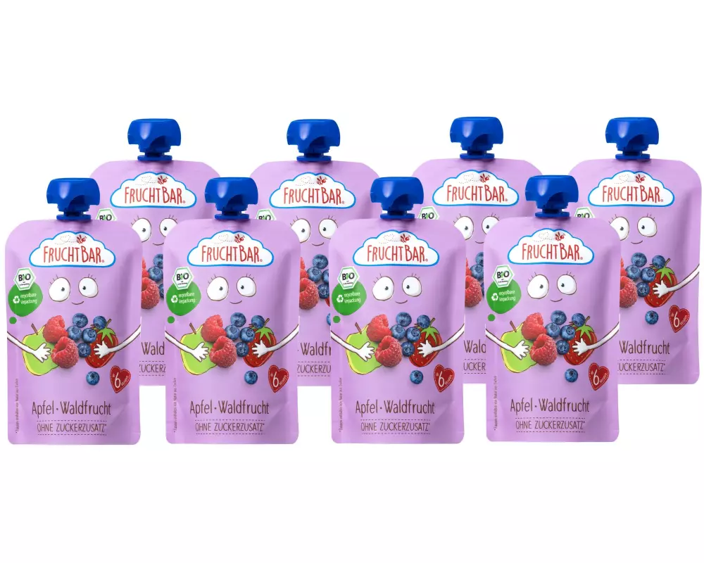 Fruchtbar Quetschbeutel Apfel, Waldfrucht 8 x 100g