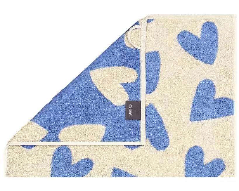 Cawö Handtuch Heart Beats 50 x 100 cm, Blau