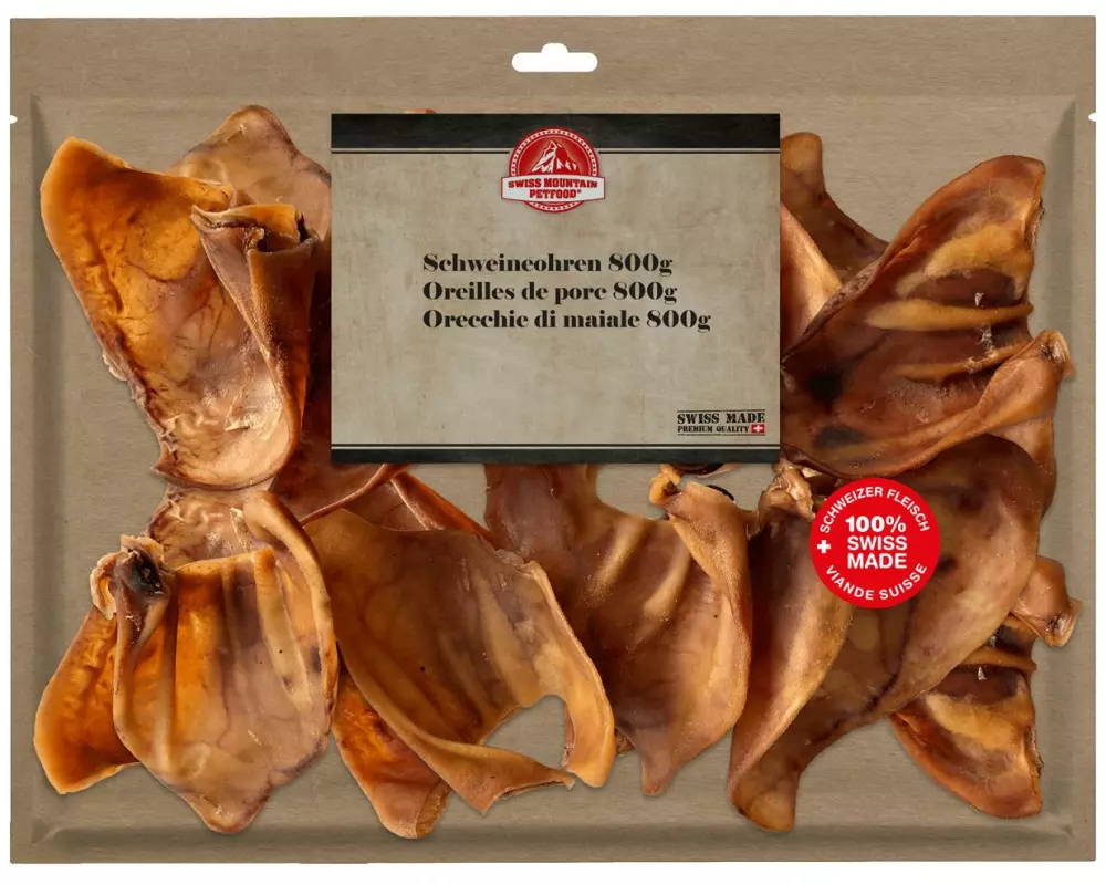 Swiss Mountain Petfood Schweineohren, 800 g