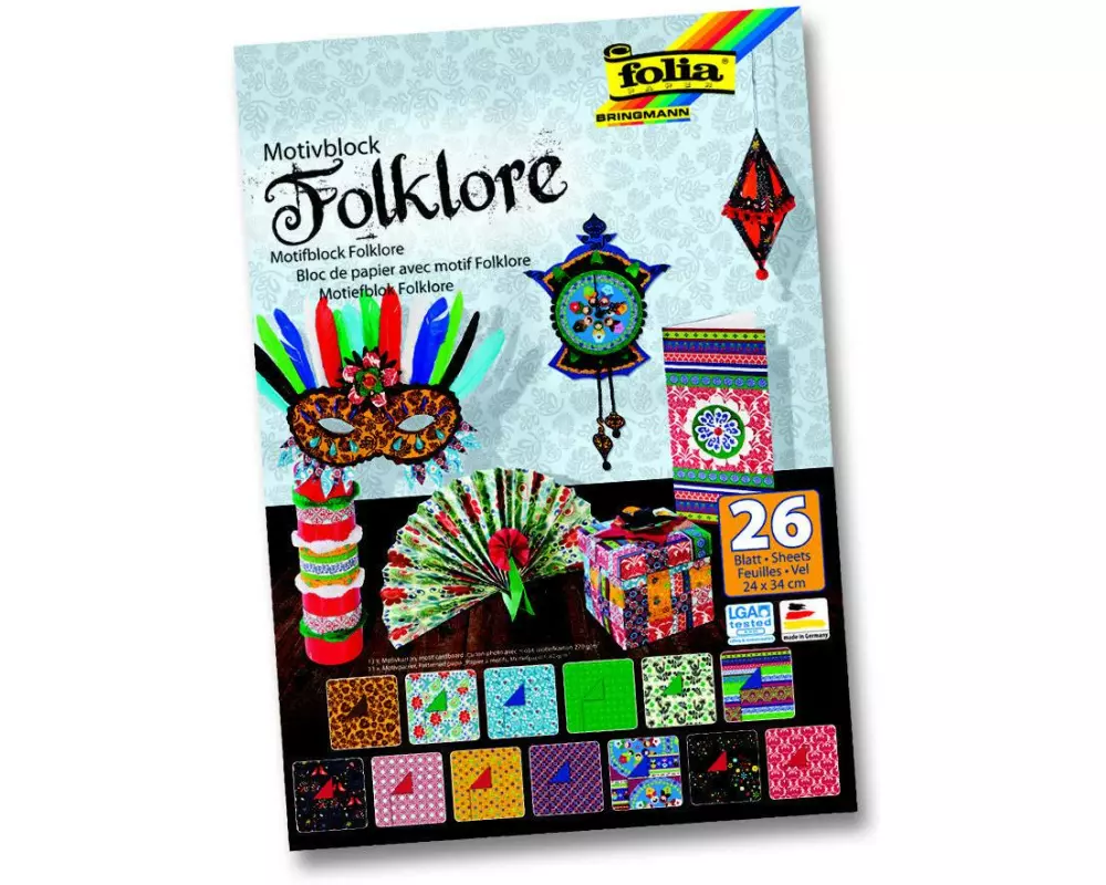 Folia Motivblock Folklore Mehrfarbig