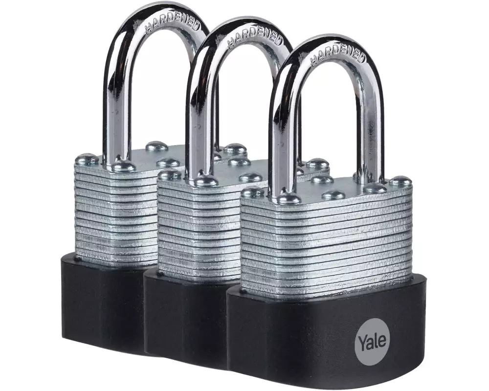 Yale Vorhängeschloss Y125B 40/22 3er-set Silber Stahl