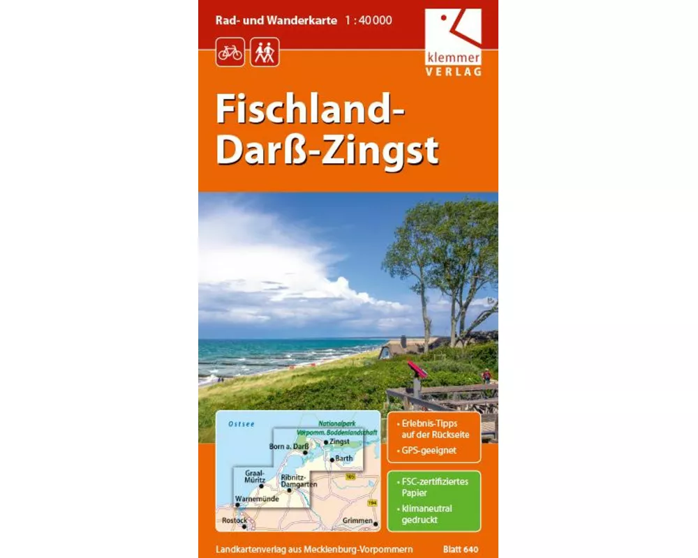 Rad- und Wanderkarte Fischland-Darß-Zingst 1 : 40 000