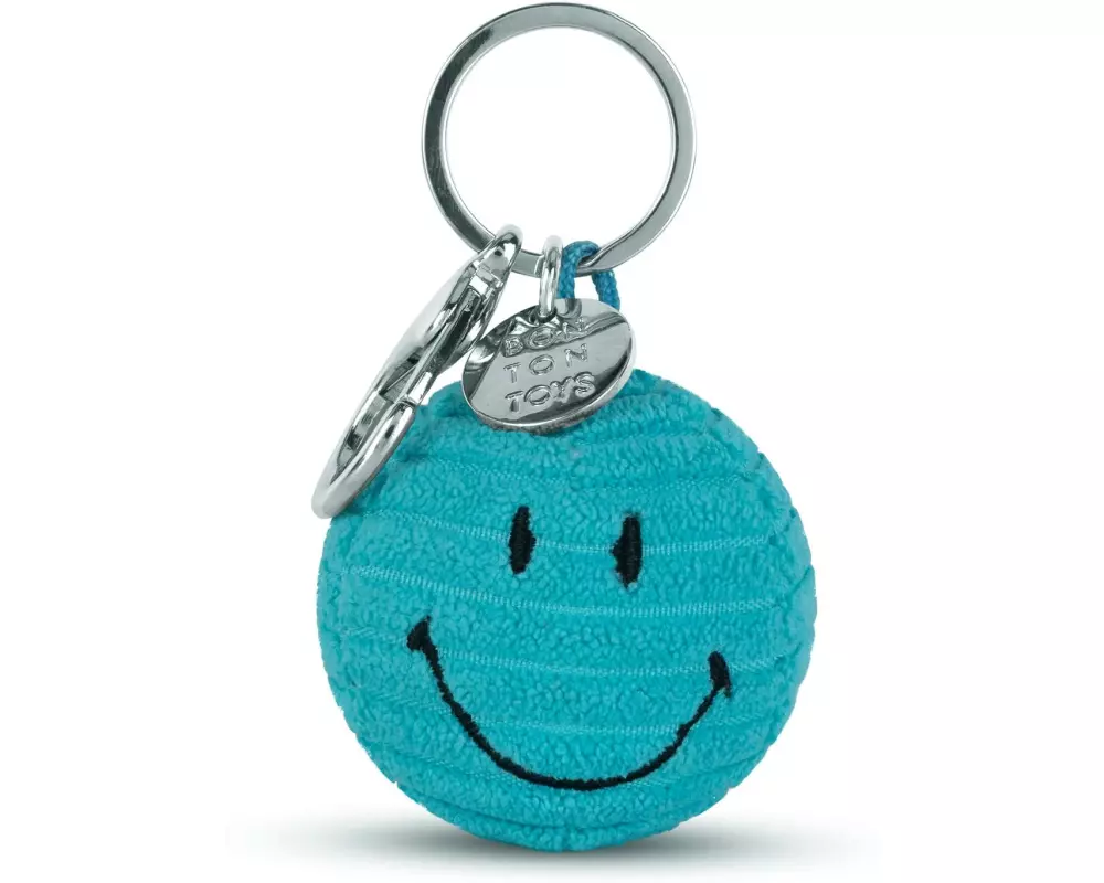 Bon Ton Toys Schlüsselanhänger Smiley ECO Kordsamt Türkis 4.5 cm