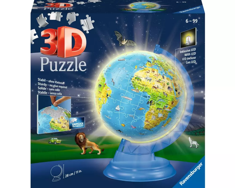 Ravensburger Puzzle Kinderglobus mit Licht 180 Teile
