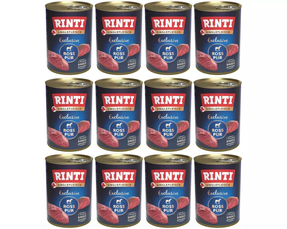 Rinti Nassfutter Singlefleisch Exclusive Ross Pur, 12 x 400 g