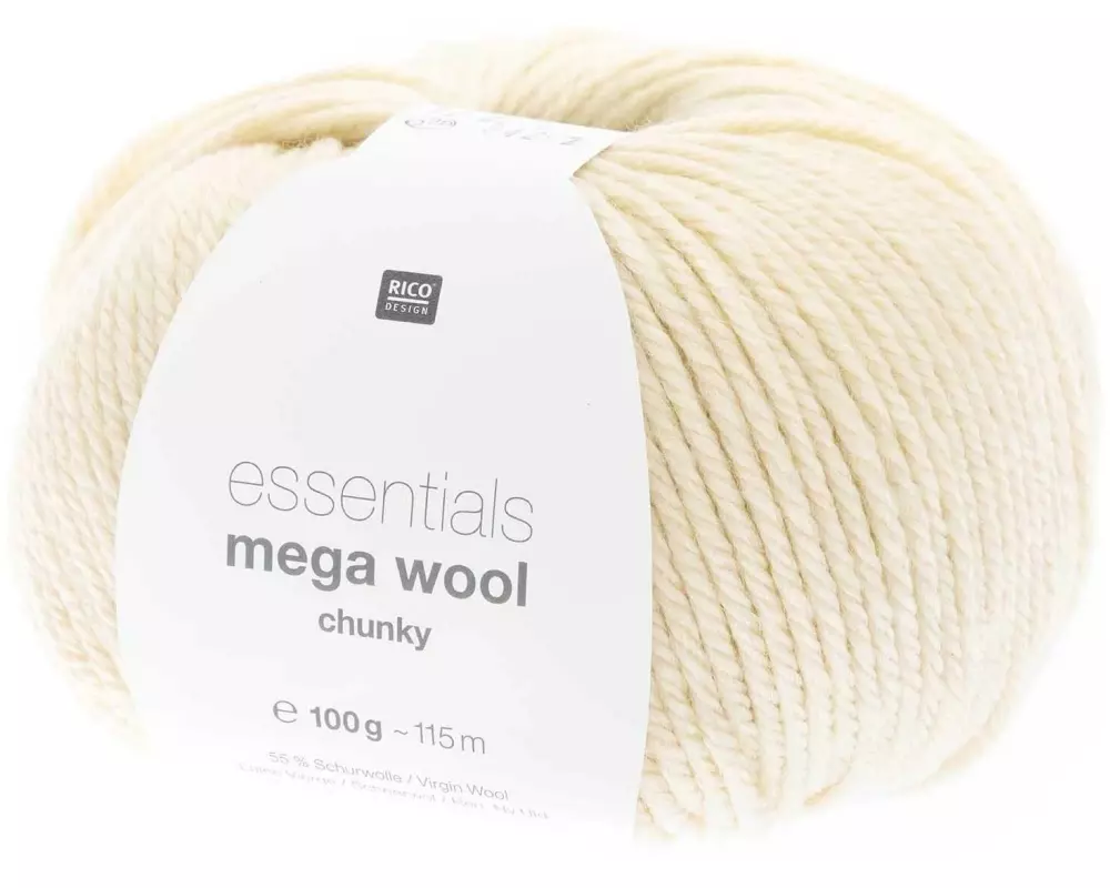Rico Design Wolle Essentials Mega Wool chunky 100 g, Elfenbein