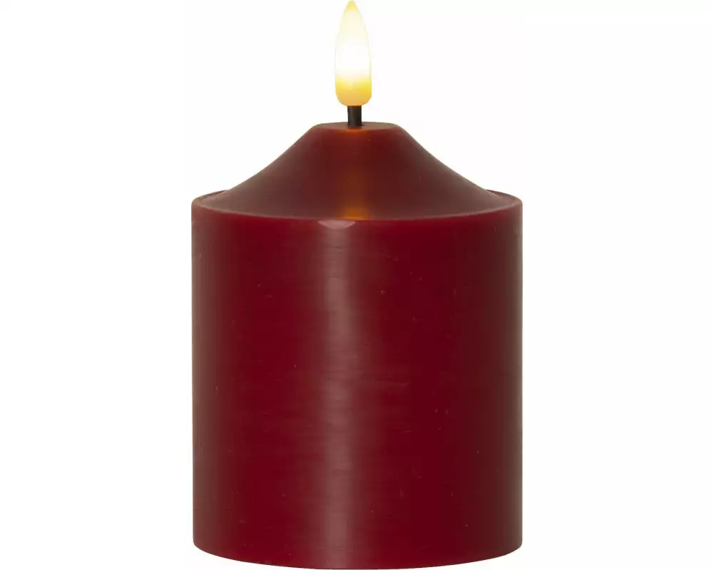 Star Trading LED-Kerze Pillar Flamme, 12 cm, Rot