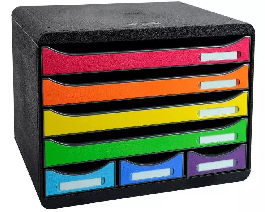 Biella Schubladenbox STORE-BOX MINI Schwarz/Mehrfarbig, A4+ quer