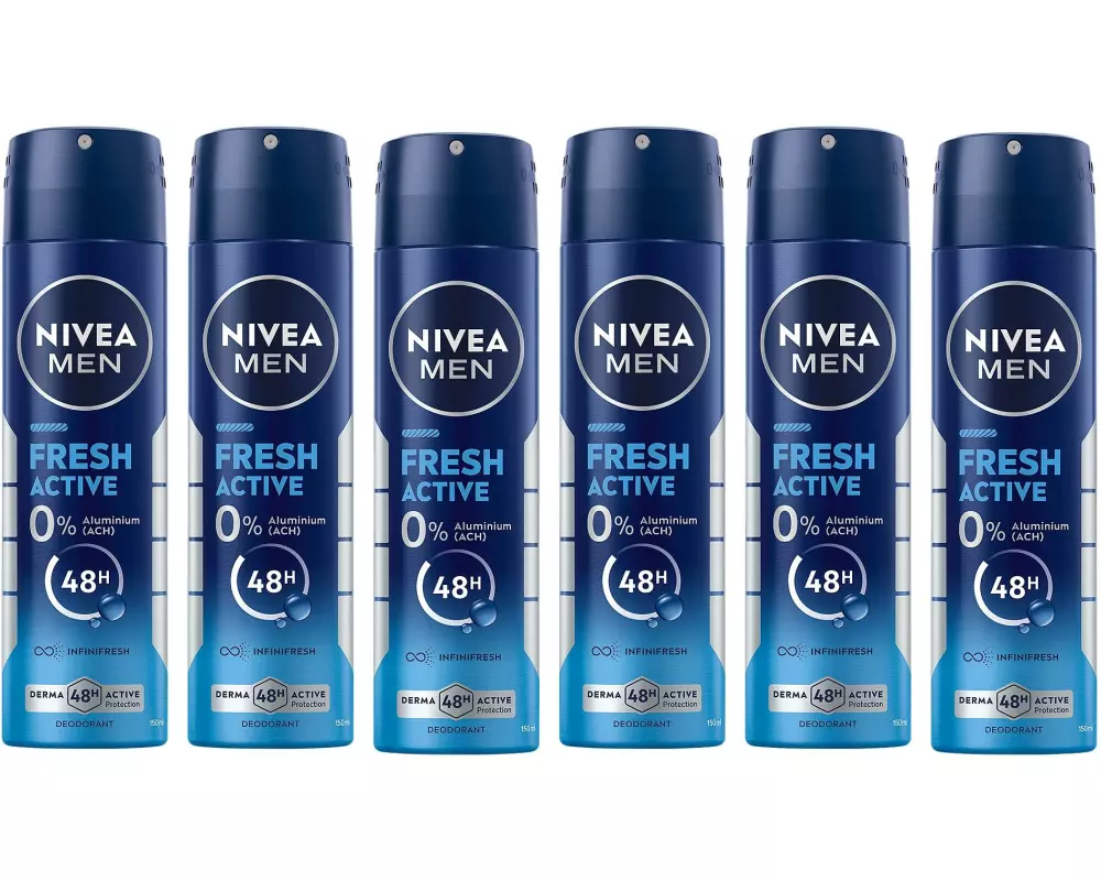 NIVEA MEN Deo Spray Fesh Active 6 x 150 ml