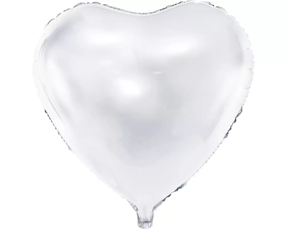 Partydeco Folienballon Herz Weiss
