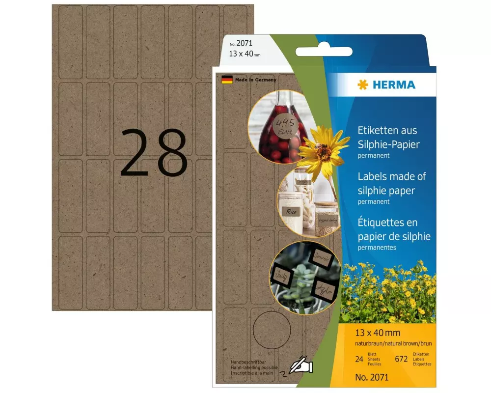 HERMA Vielzweck-Etiketten Silphie 13 x 40 mm, 24 Blatt