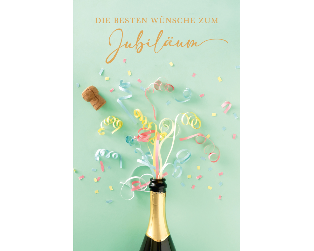ABC Glückwunschkarte Jubi. DE B6 52314 Champagner