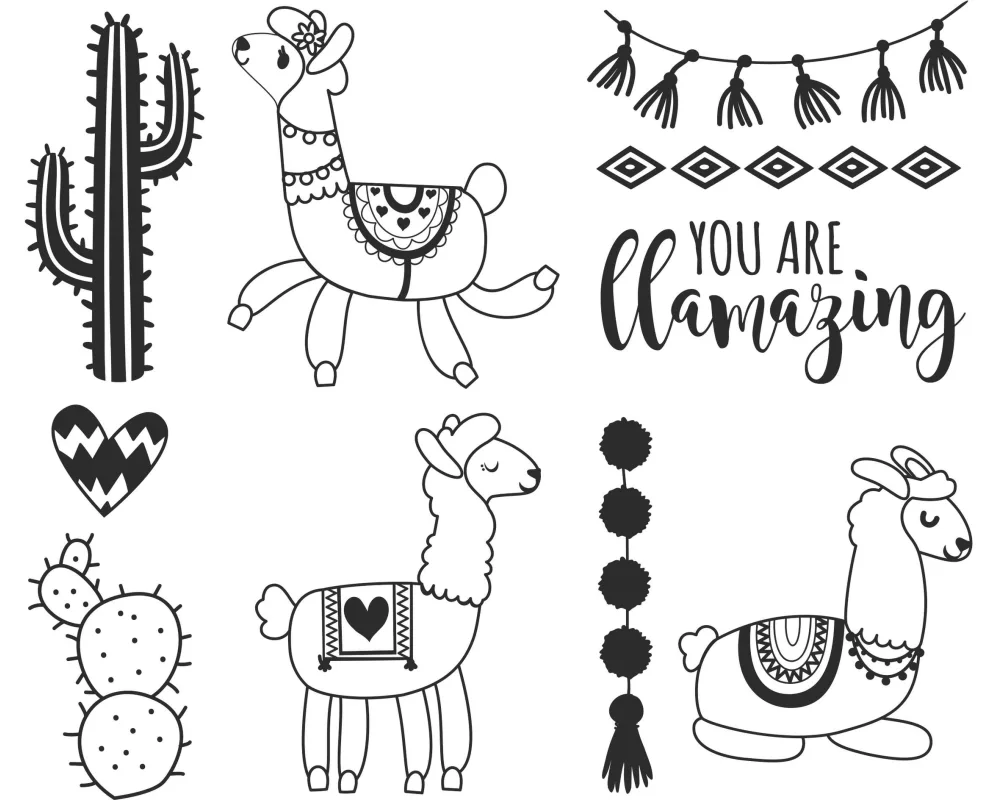 Heyda Stempelset Lama 10 Stück, 12 x 10 x 3 cm