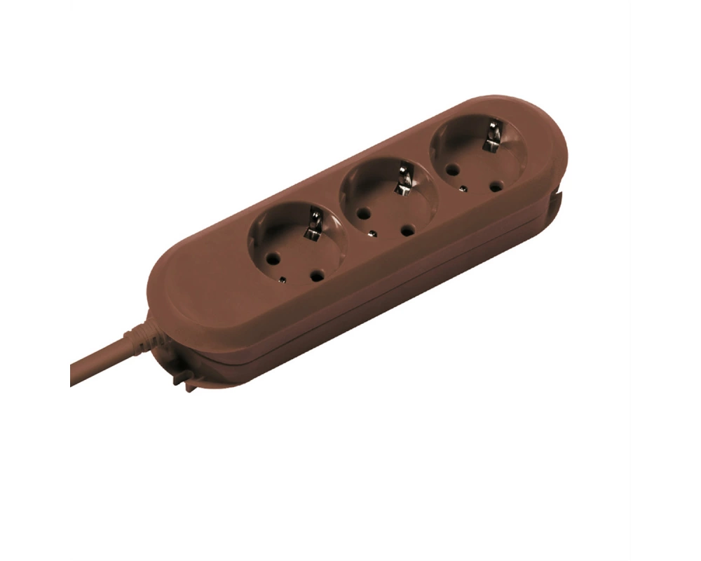 BACHMANN SMART Steckdosenleiste 3x CEE7/3 braun, 3x Schutzkontakt