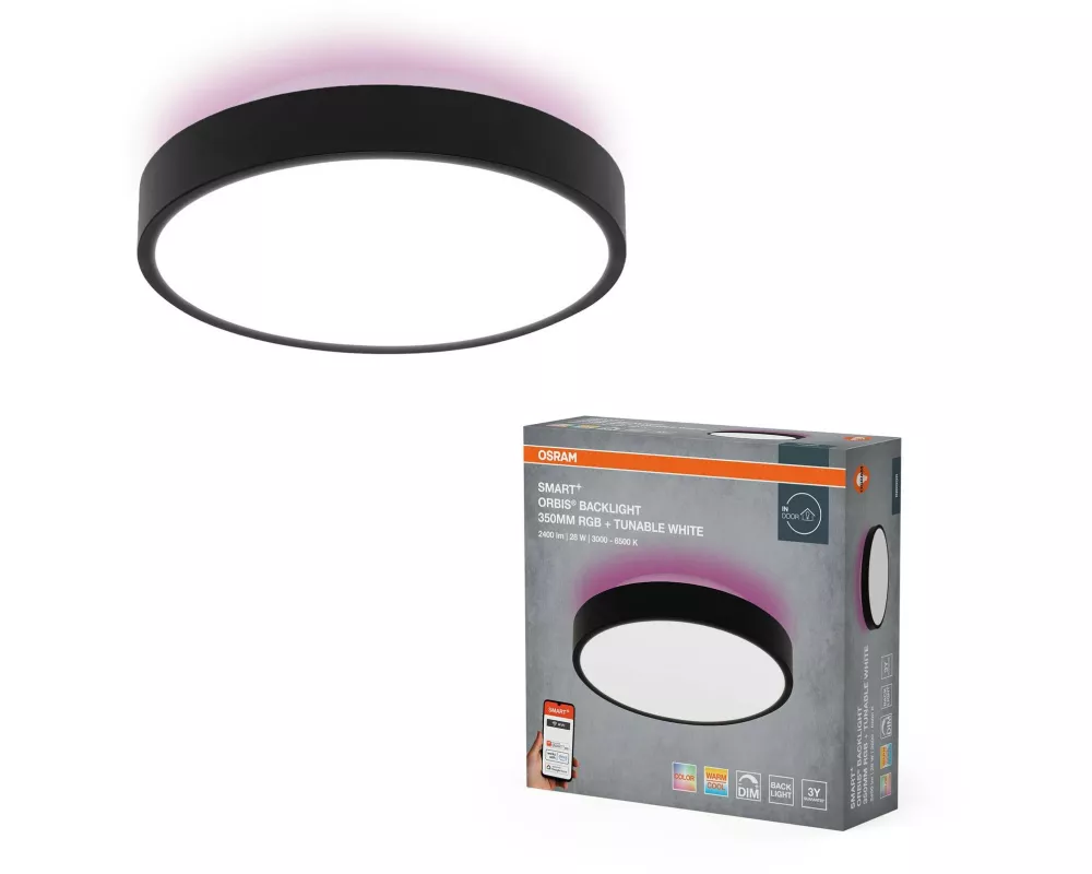 OSRAM Deckenleuchte Smart+ Orbis Ceiling Black 350 mm, RGBW