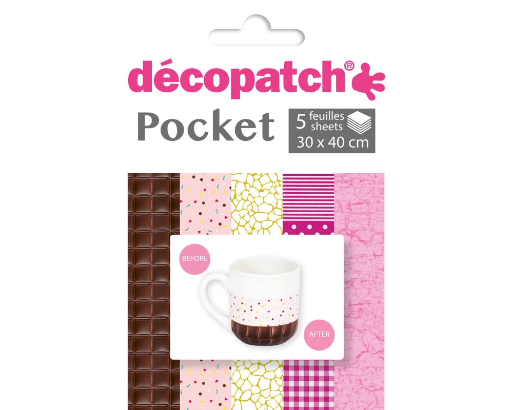 DECOPATCH Papier Pocket Nr. 3 DP003O 5 Blatt à 30x40cm