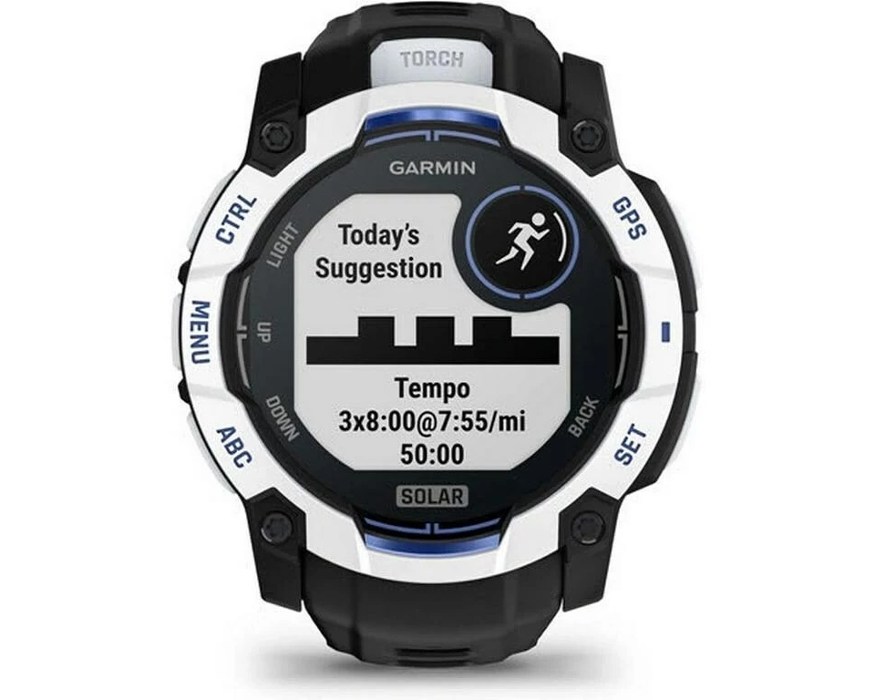GARMIN Sportuhr Instinct 3 Solar Schwarz/Weiss
