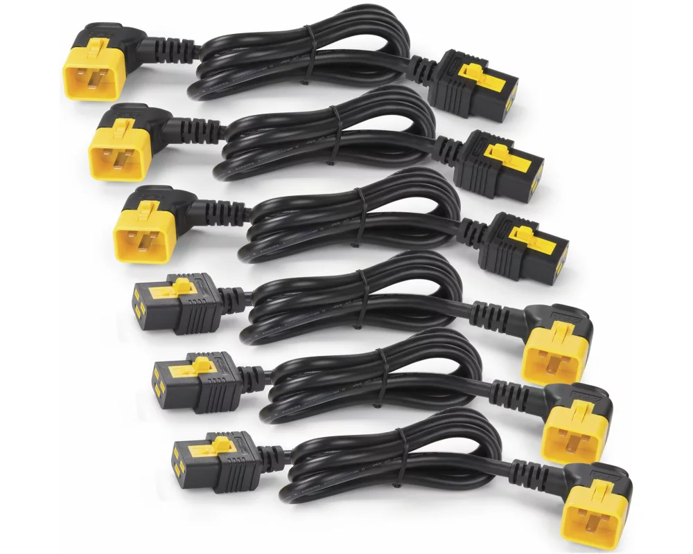 APC Power Cord Kit (6 ea), Locking C19 to C20 (90 degree) Cord Length (0.6 meter)
