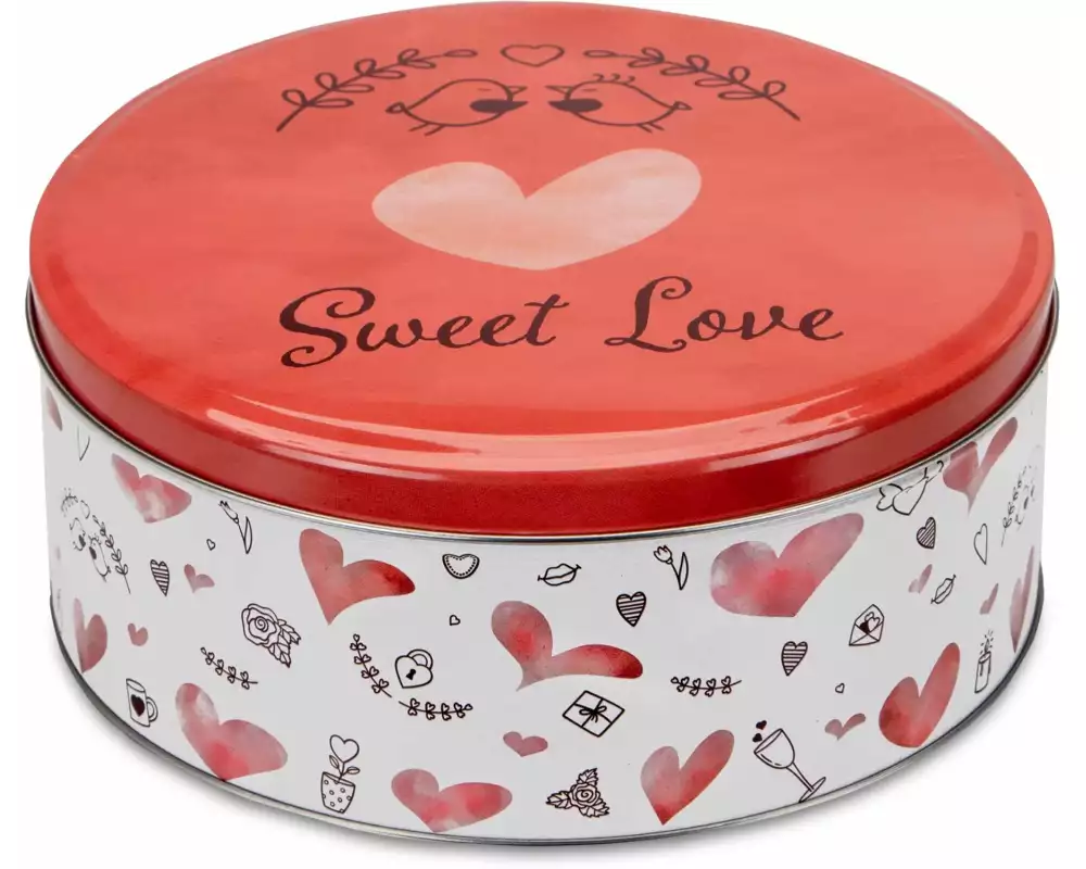 Städter Vorratsdose Sweet Love 3.5 l, Rot/Weiss