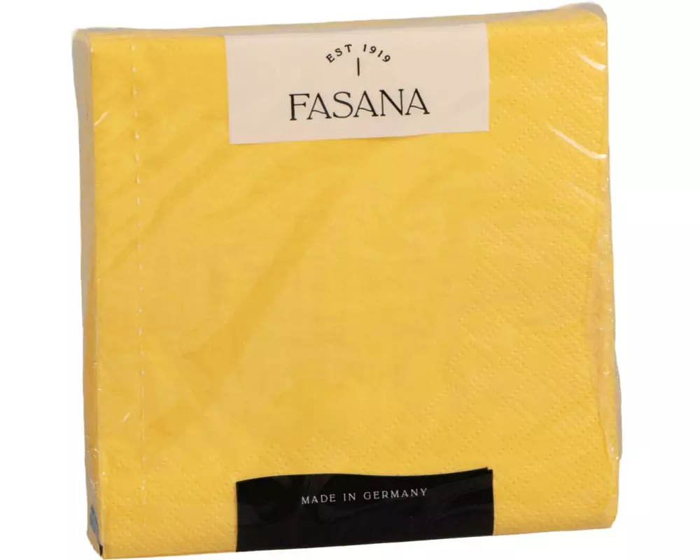 ELCO Cocktailservietten Uni, Gelb, 24 x 24 cm, 20 Stück