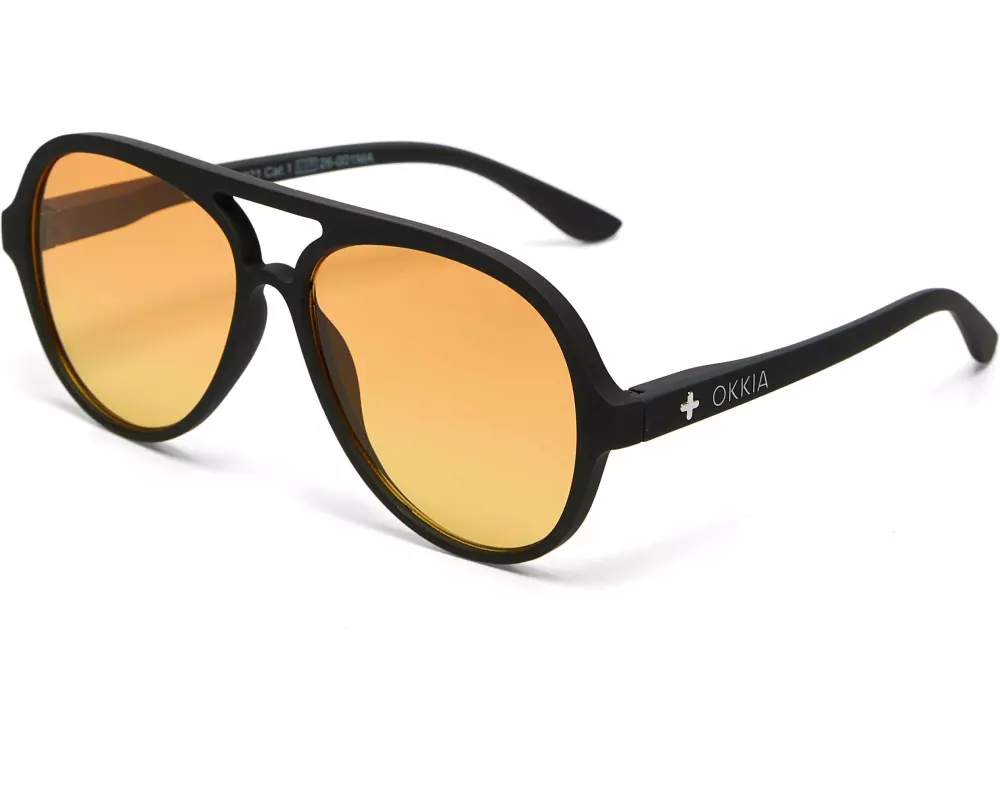 OKKIA Sonnenbrille Alessio Black, Yellow Lens
