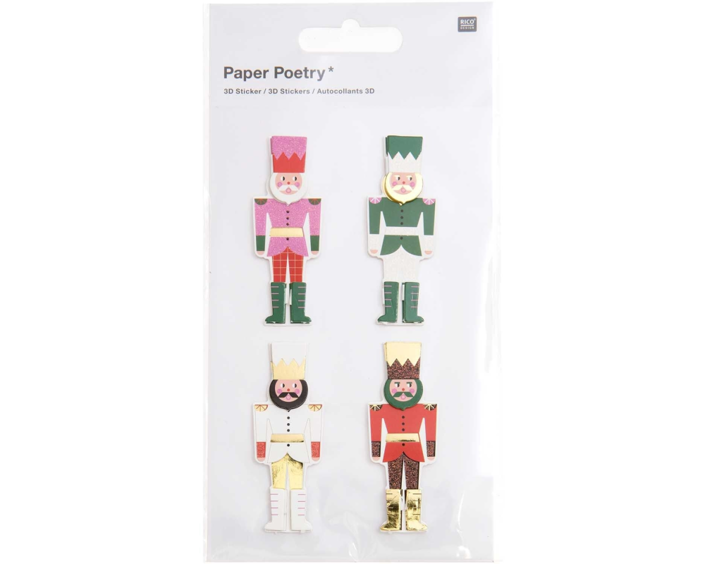 RICO DESIGN Sticker 3D Nussknacker 99001.84.14 4 Stück