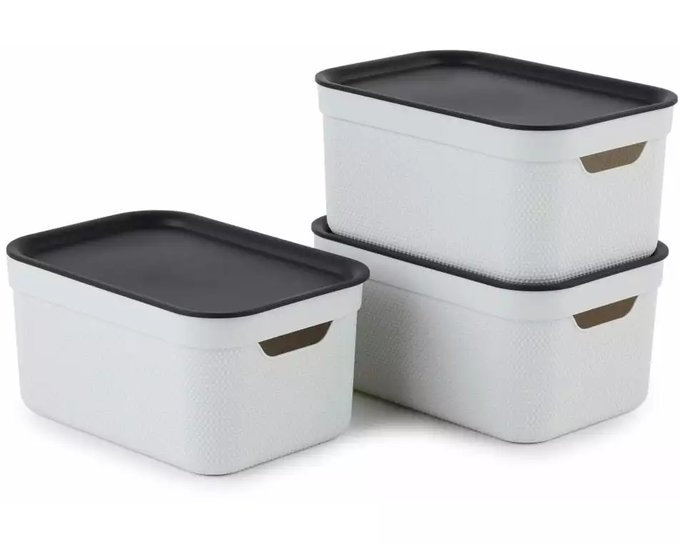 Rotho Aufbewahrungsbox A5 Jive 3 Stück, Weiss