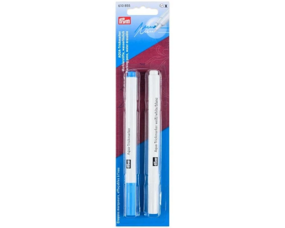 Prym Trick-Marker 2 Stk. Aqua türkis / Weiss, wasserlöslich