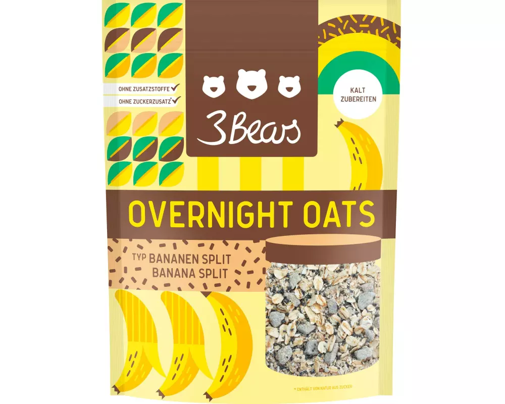 3Bears Overnight Oats – Bananen Split 400 g
