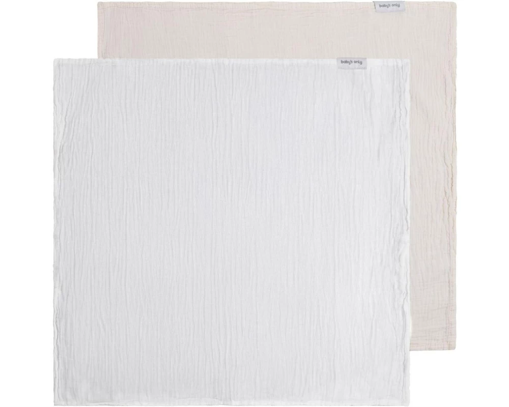 baby's only Pucktuch Tender Linen/weiss, 65 cm x 65 cm