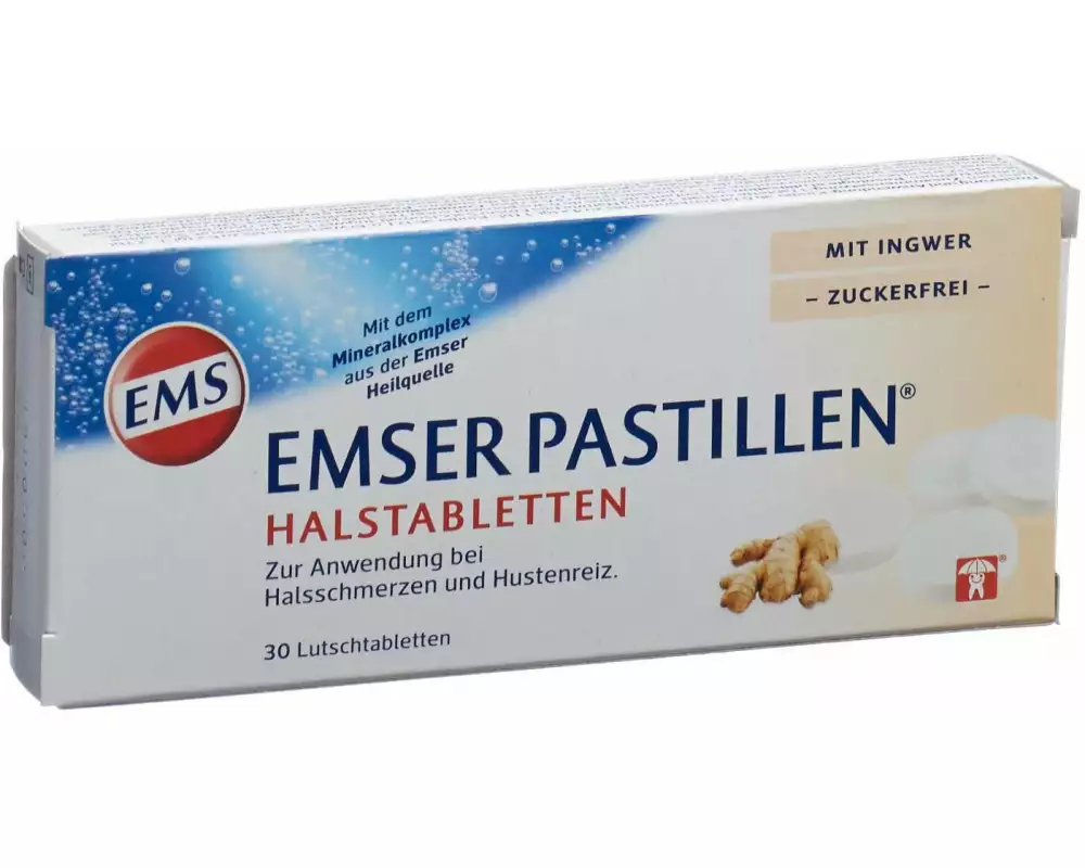 Emser Pastillen Ingwer zuckerfrei 30 Lutschtabletten