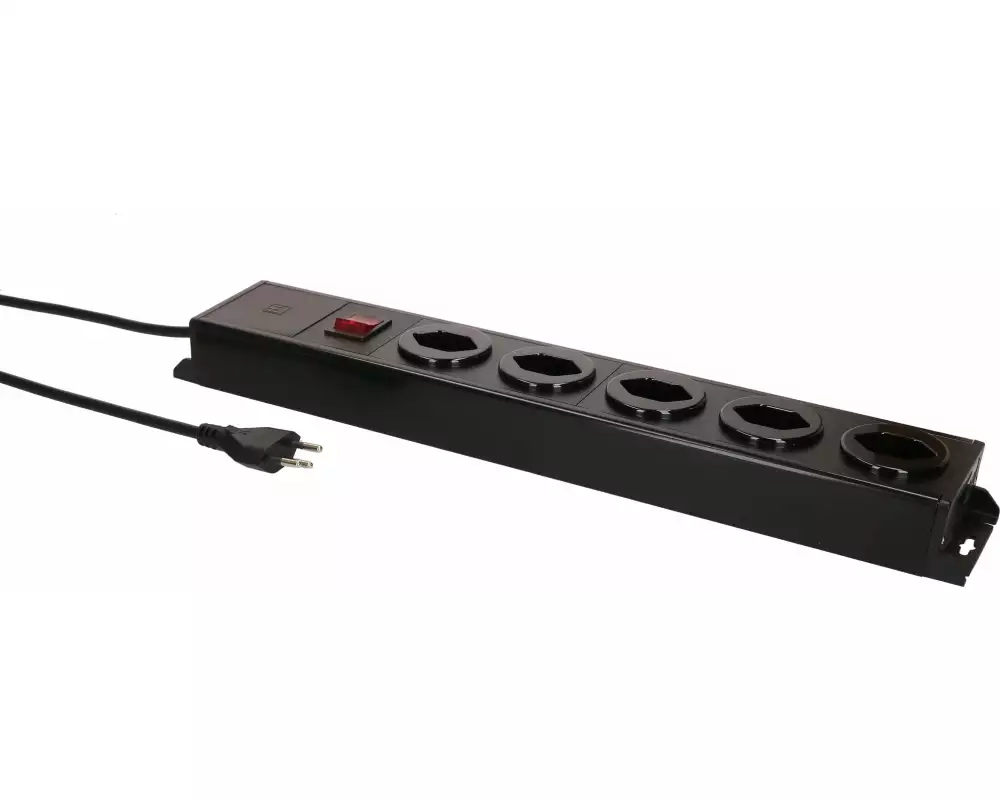 Max Hauri Steckdosenleiste Power Line 5x Typ 13 sw/sw Schalter 1.5m