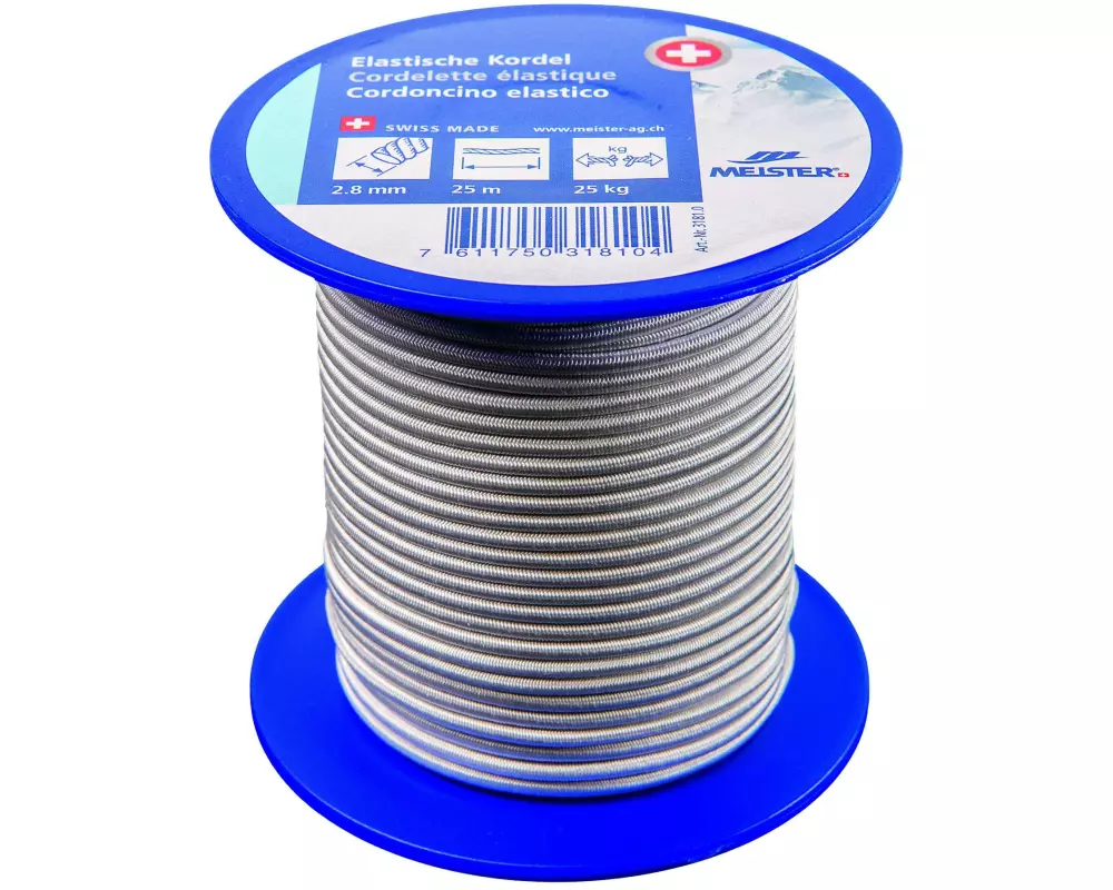 Meister Gummi-Spannseil Ø 2,8 mm, 25 m, 25 kg, Weiss
