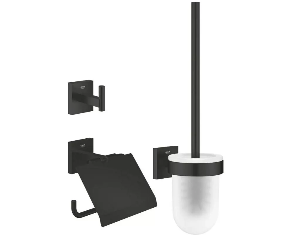 GROHE Start Cube Glas Metall Mattschwarz 3-teilig