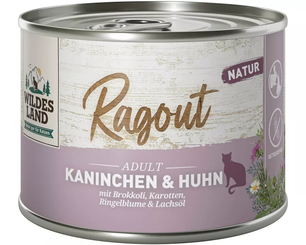 Wildes Land Nassfutter Ragout Kaninchen & Huhn 6 x 180 g