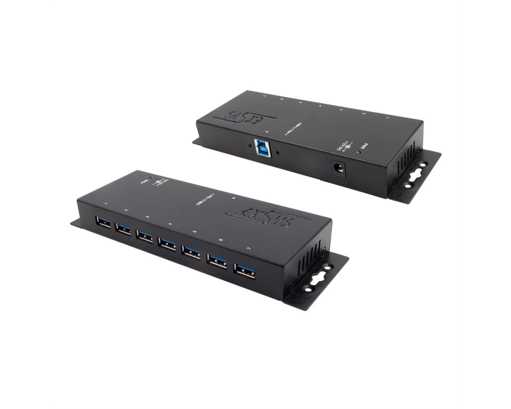 EXSYS EX-1188HMS-3 7 Ports USB 3.2 Gen1 Metall HUB mit 15KV ESD Überspannungs-Schutz