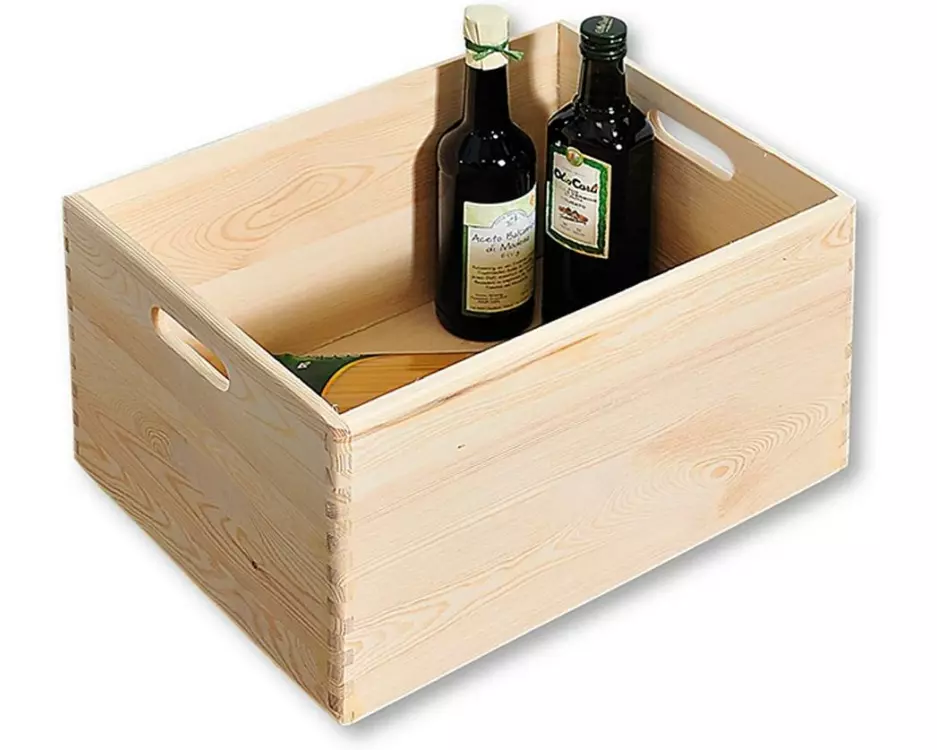 Kesper Aufbewahrungsbox Kiefernholz Naturbelassen Rechteckig 29 l