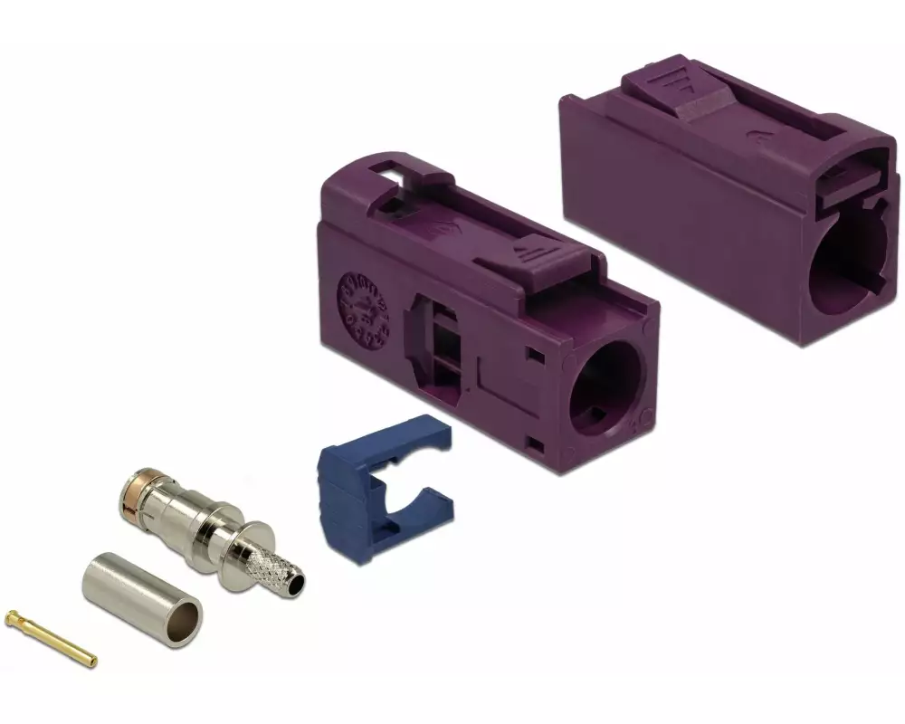 Delock Antennenadapter zum Crimpen FAKRA D Buchse (f) - Offen Offen