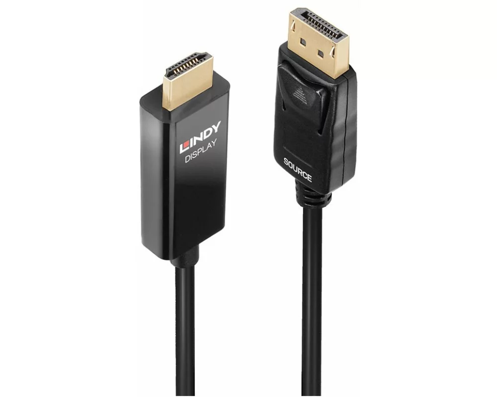 LINDY 1m Active DisplayPort to HDMI, Adapter Cable, with HDR