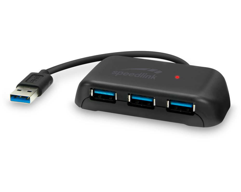 SPEEDLINK SNAPPY EVO USB-A Hub, 4-Port SL-140109-BK USB 3.2 (5 Gbit-s), black