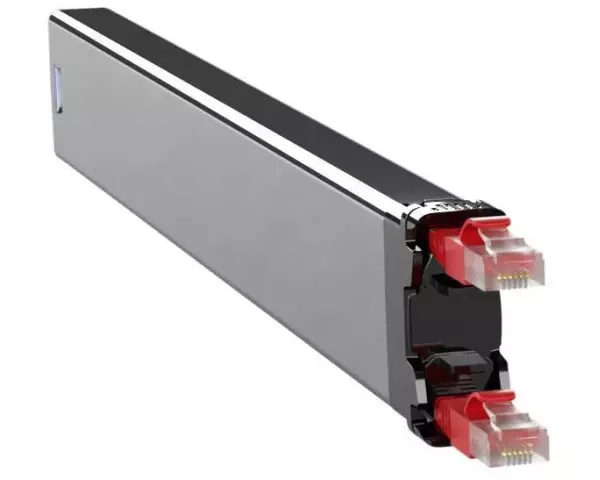 Patchbox Slimpatchkabel Kassette 365 Cat 6A, STP, 0.8 m, Rot