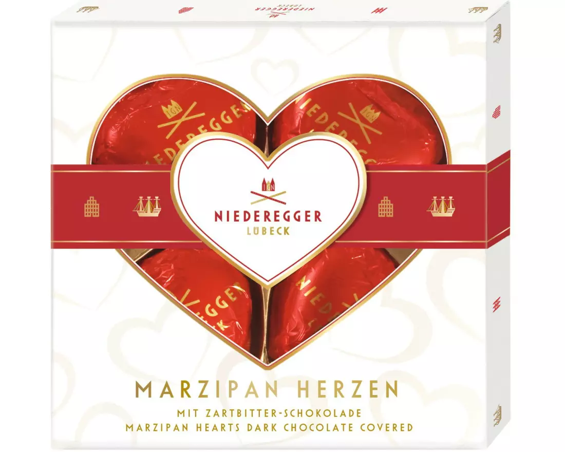 Niederegger Schokoladen-Pralinen Marzipan Herzen 50 g
